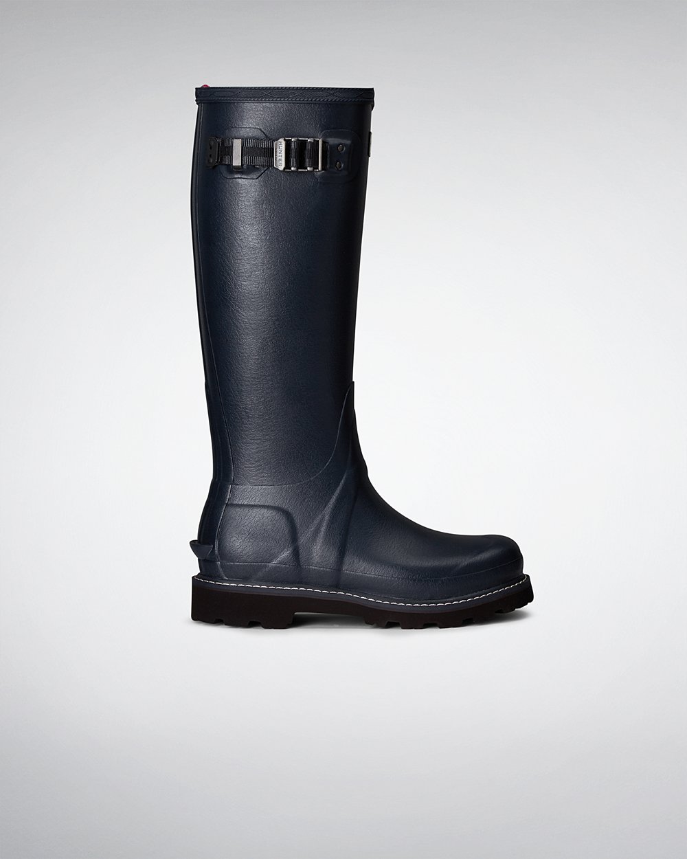 Bottes Hautes de Pluie Hunter Balmoral Poly-Lined Femme Bleu Marine AZDLQSV-71